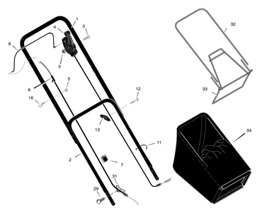 Handle Assembly Diagram and Parts List for 228611X50A 2005 Briggs and Stratton Lawn Mower